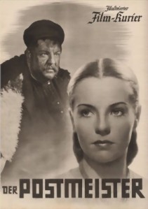 Rennesansemennesket Heinrich George sammen med skuespillerinnen Hilde Krahl i filmen "postmesteren" som vant prisen som beste film ved den 8. filmfestivalen i Venezia, 1940